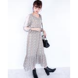 レーススリーブ花柄シフォンワンピース レーディス レース | Frenchic | 詳細画像28