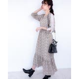 レーススリーブ花柄シフォンワンピース レーディス レース | Frenchic | 詳細画像31