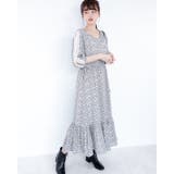 レーススリーブ花柄シフォンワンピース レーディス レース | Frenchic | 詳細画像6