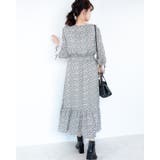 レーススリーブ花柄シフォンワンピース レーディス レース | Frenchic | 詳細画像9