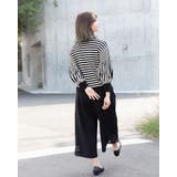 スリムサイドステッチ レースワイドパンツ | Frenchic | 詳細画像5 