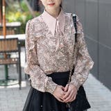 フラットカラーリボン紐結びフレア袖ブラウス | Frenchic | 詳細画像3 