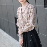 フラットカラーリボン紐結びフレア袖ブラウス | Frenchic | 詳細画像4 