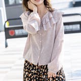 Vネックフリル花柄ブラウス | Frenchic | 詳細画像1 