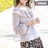 Vネックフリル花柄ブラウス | Frenchic | 詳細画像3 