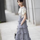 ギンガムチェック/リボンストラップティアードワンピース | Frenchic | 詳細画像1 