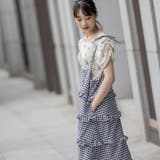 ギンガムチェック/リボンストラップティアードワンピース | Frenchic | 詳細画像2 