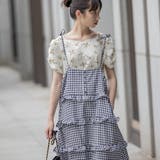 ギンガムチェック/リボンストラップティアードワンピース | Frenchic | 詳細画像3 