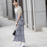 ギンガムチェック/リボンストラップティアードワンピース | Frenchic | 詳細画像4 