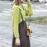 フリルカラーニットトップス ビビッドカラー | Frenchic | 詳細画像1