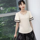 花柄刺繍フレア袖トップス | Frenchic | 詳細画像1