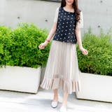 クロ / Fサイズ | ハートレース袖ドットトップス レーディス 半袖 | Frenchic