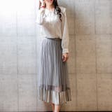 ベロア裾チュールプリーツスカート レーディス ロング | Frenchic | 詳細画像16 