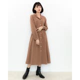 ベージュ | タック入りロングコート レーディス 長袖 | Frenchic
