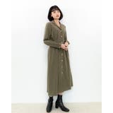 カーキ | タック入りロングコート レーディス 長袖 | Frenchic