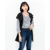 ストライプ柄フリルブラウス レーディス 長袖 | Frenchic | 詳細画像11
