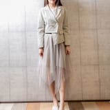 ライトベージュ | アシンメトリージャケット レーディス アウター | Frenchic