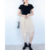 ブラック | リブニット半袖カットソー レーディス 半袖 | Frenchic