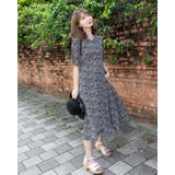 ブラック | 2WAY 小花柄シフォンワンピース レーディス | Frenchic
