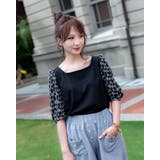 ブラック | カットワークレース花刺繡スリーブトップス レディースファッション通販 花柄ブラウ… | Frenchic