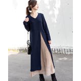 ドッキングワンピース プリーツスカート ロングワンピース | Frenchic | 詳細画像1