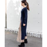 ドッキングワンピース プリーツスカート ロングワンピース | Frenchic | 詳細画像5