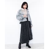 ブラック | 小花コーデュロイスカート レーディス 花柄 | Frenchic