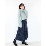 ネイビー | 小花コーデュロイスカート レーディス 花柄 | Frenchic