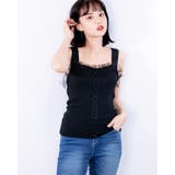 ブラック | チュールレースタンクトップ レーディス チュール | Frenchic