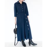 ネイビー | 切り替えプリーツワンピース レーディス ワンピース | Frenchic