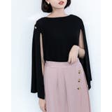 ブラック | シャンクボタン付きマントニット レーディス トップス | Frenchic