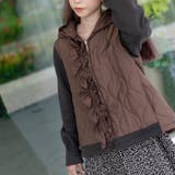 ブラウン | フリル付きキルティングアウター | Frenchic