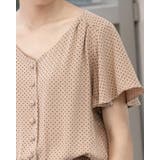 ２WAYドット柄ウエストギャザーペプラムブラウス | Frenchic | 詳細画像13 