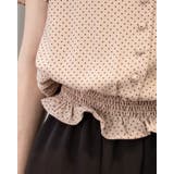 ２WAYドット柄ウエストギャザーペプラムブラウス | Frenchic | 詳細画像14 