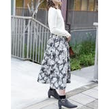 リブニット&大理石 上下切り替えワンピース | Frenchic | 詳細画像1