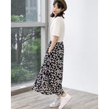 ニットドッキングフラワーシフォンワンピース | Frenchic | 詳細画像3