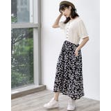ニットドッキングフラワーシフォンワンピース | Frenchic | 詳細画像5