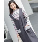 ワイドサロペットスカート もこもこポケット付き | Frenchic | 詳細画像1 