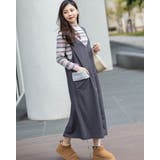 ワイドサロペットスカート もこもこポケット付き | Frenchic | 詳細画像8 