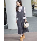 グレー | ワイドサロペットスカート もこもこポケット付き | Frenchic