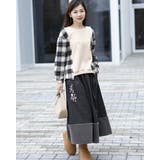 もこもこロングスカート ポケット花柄刺繍 | Frenchic | 詳細画像3 