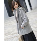 フード付き編み込みニットコート | Frenchic | 詳細画像9 