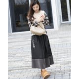 オープンショルダーチェック柄切替えブラウス | Frenchic | 詳細画像12 