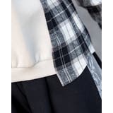 オープンショルダーチェック柄切替えブラウス | Frenchic | 詳細画像22 