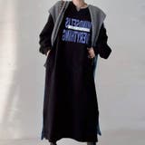 韓国ファッション MINDSETデニム×スウェットロングワンピース 冬 | LoveTiara | 詳細画像6