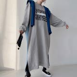 韓国ファッション MINDSETデニム×スウェットロングワンピース 冬 | LoveTiara | 詳細画像2