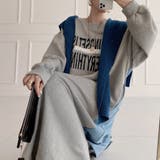 韓国ファッション MINDSETデニム×スウェットロングワンピース 冬 | LoveTiara | 詳細画像3