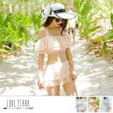 【3点セット水着】ふんわりオフショルダーフリルフレアービキニ(水着 レディース … | LoveTiara | 詳細画像1