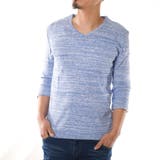 ブルー | Tシャツ メンズ 7分袖 | ローコス