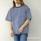 ネイビー×ホワイト | Tシャツ メンズ 半袖 | ローコス